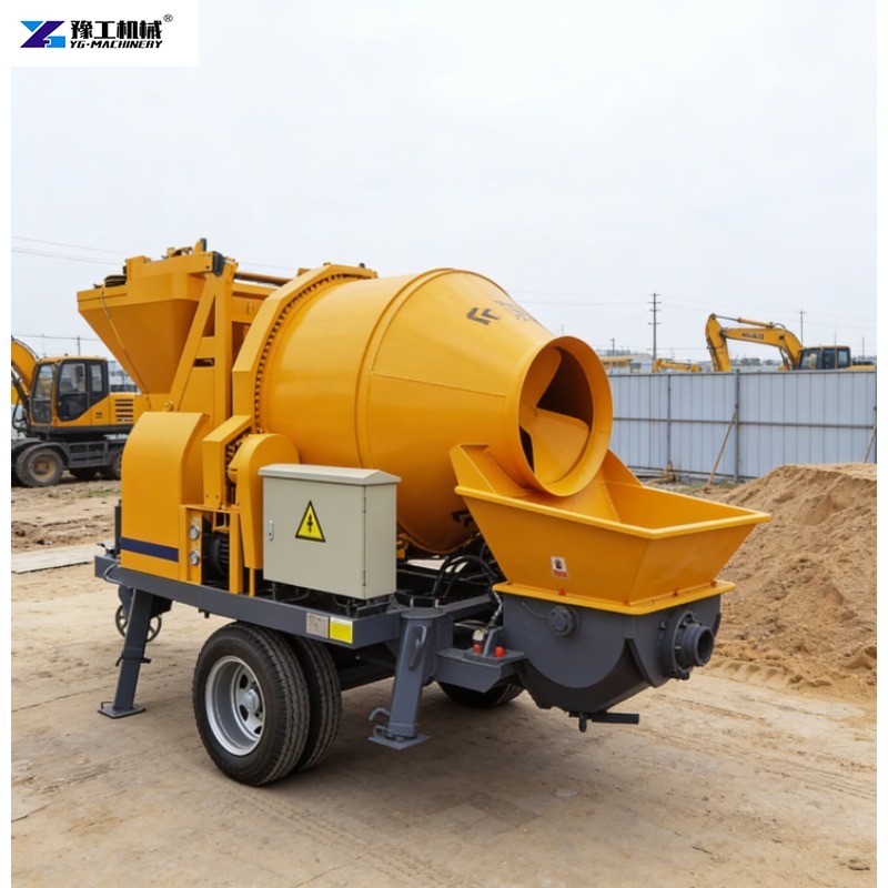 Concrete Mixer Machine - Betoniera Elettrica su Rimorchio con Pompa