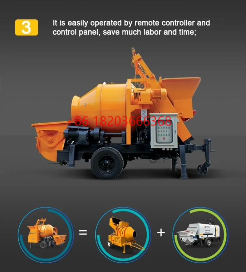 Concrete Mixer Machine - Pompa per Calcestruzzo Personalizzata con Miscelatore,
